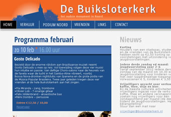 website/ mailing /flyers voor de Buiksloterkerk Amsterdam Noord